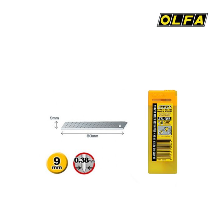 Lame di ricambio OLFA RVS 45°AB-10S in acciaio inox